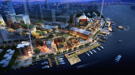 徐匯濱江西岸傳媒港規(guī)劃效果圖    圖片來(lái)源：上海徐匯