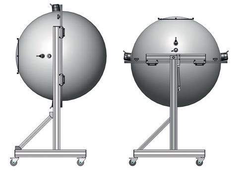 圖5.可旋轉的1米球體。位置敏感的光源可以在其設計的工作位置進行測量。