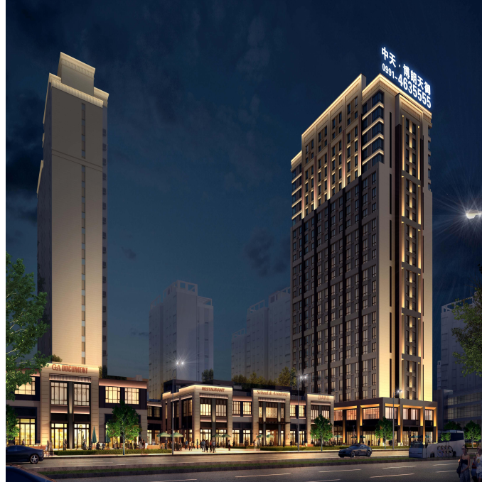 中天.博朗天御樓體發(fā)光字工程圖片