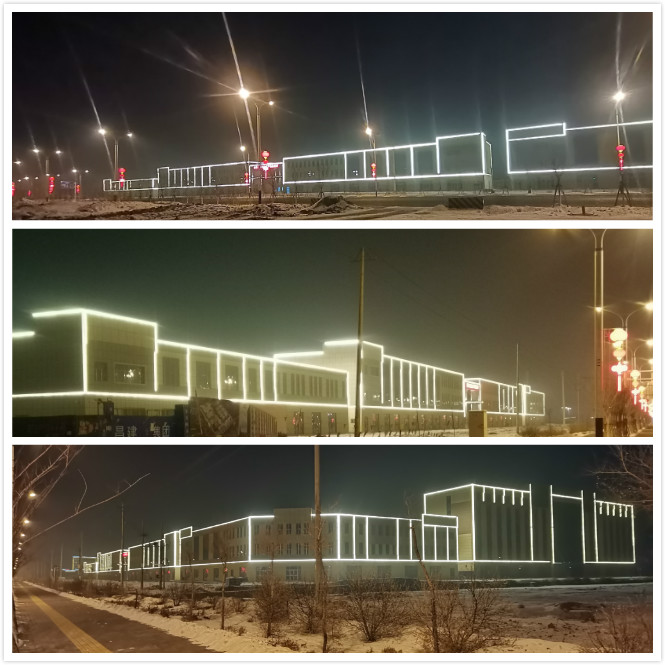 準東久康現(xiàn)代農(nóng)產(chǎn)品物流港項目--樓宇夜景亮化工程圖片